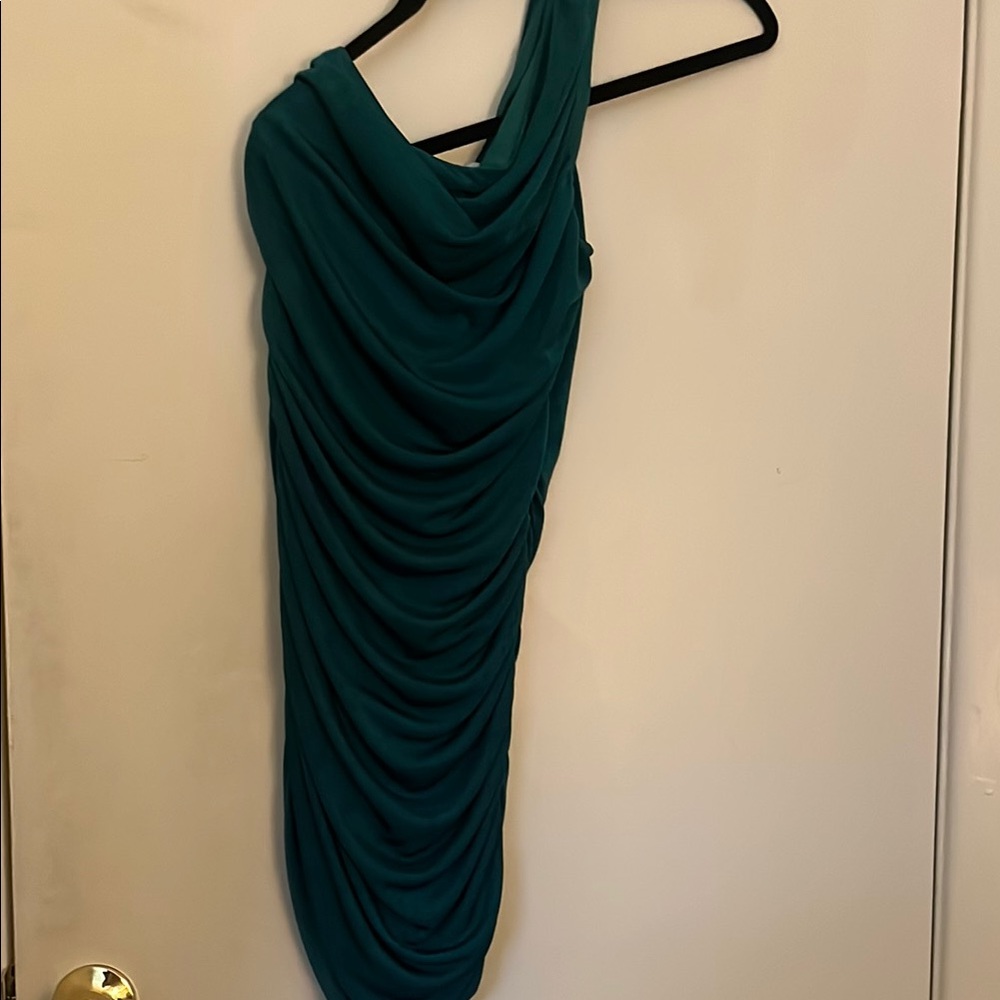 Elegant Teal One-Shoulder Dress